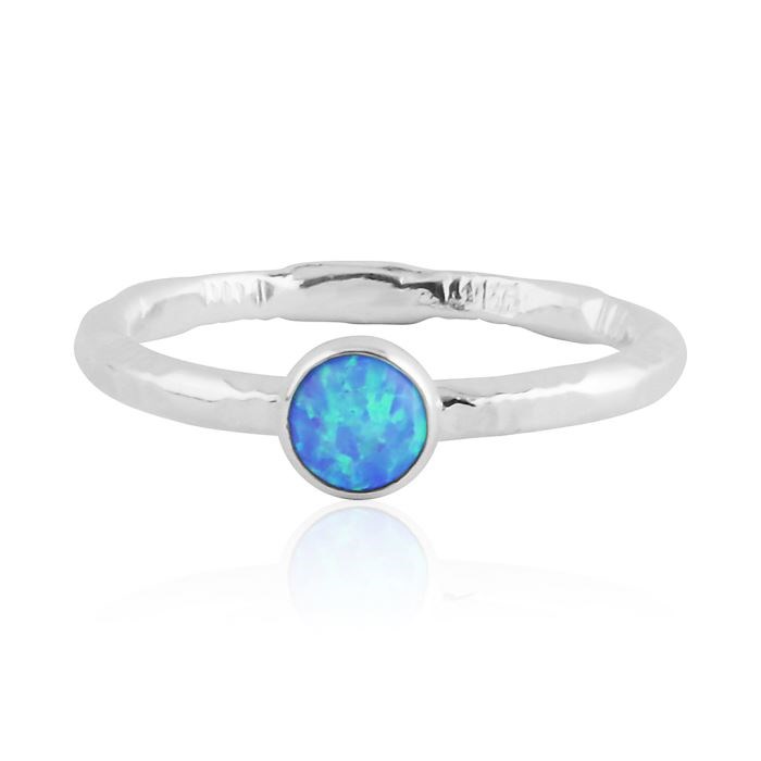 Blue opal silver stacking ring | Lavan Designer Jewelle